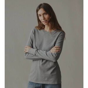 AMERICAN GIANT PREMIUM SLUB CREW TEE LONG SLEEVE SILENT STORM